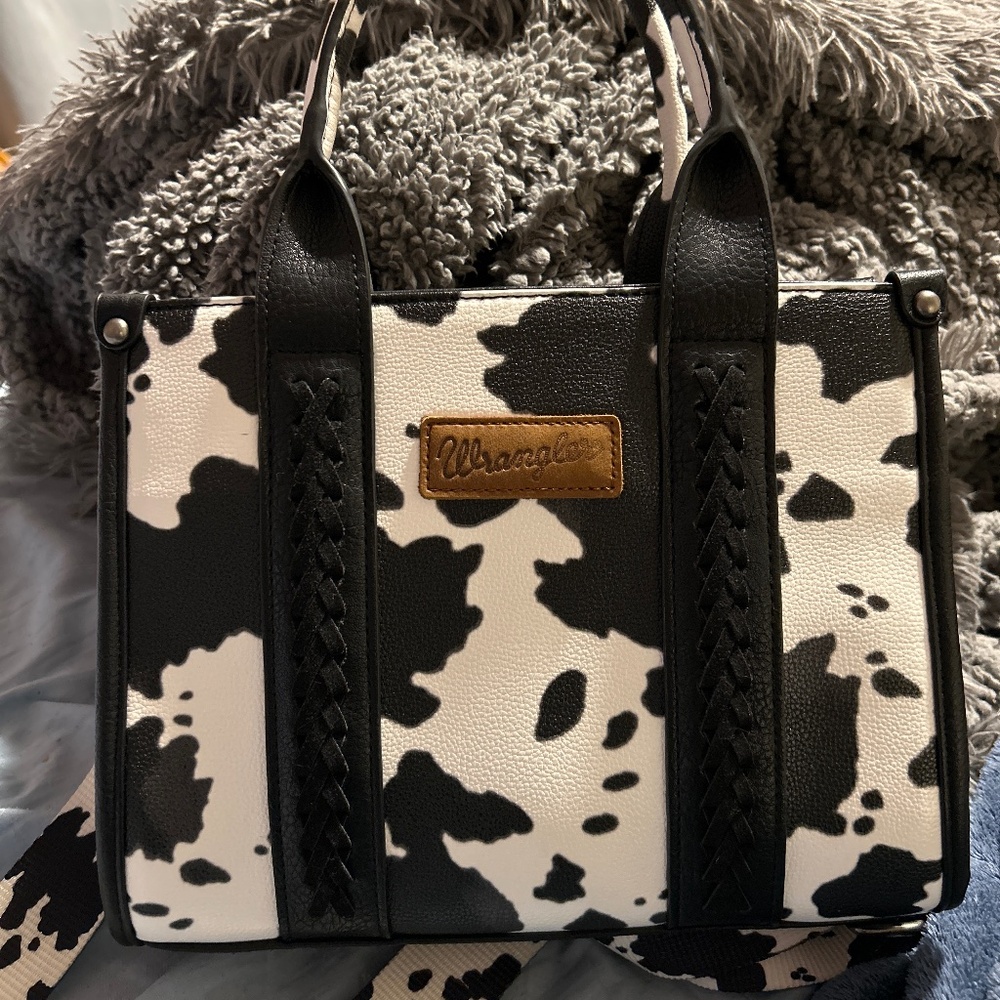 Wrangler cow print crossbody bag